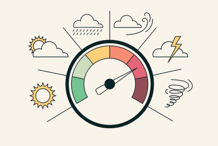 Scale showing different weather events that impact home service marketing.
