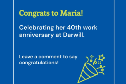 Congrats to Maria on 40 years at Darwill!