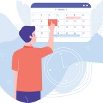Person looking at calendar to plan next hearing care appointment