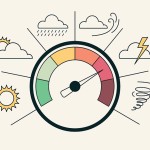 Scale showing different weather events that impact home service marketing.